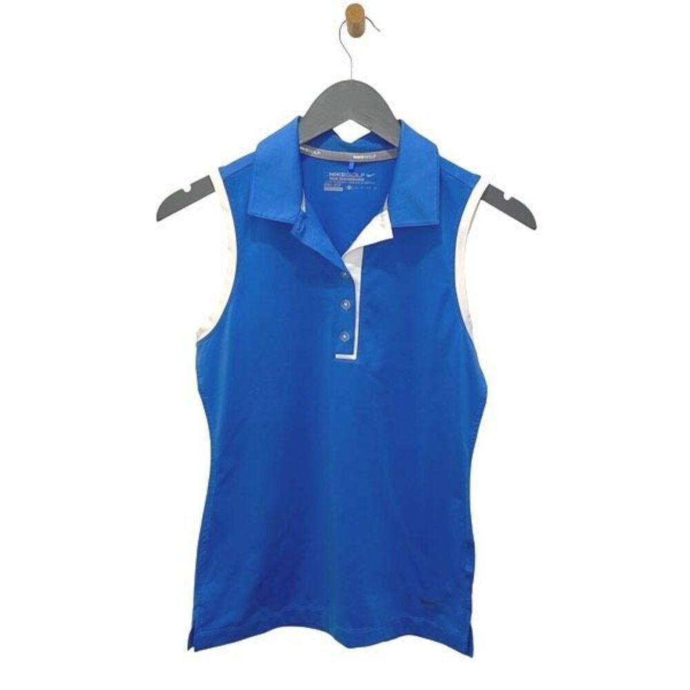 Nike Womens Golf Tour Performance Sleeveless Tennis Polo Shirt‎ Blue Size XS